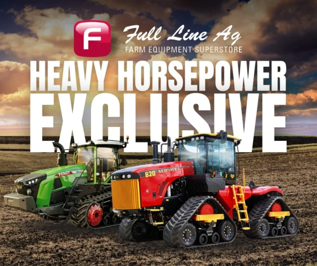 ⭐Exclusive: Versatile 620 DT and Fendt 1167 Vario MT ⭐

The 2026 season is on its way... so we're turning up the power just in time for seeding! Our heavy‑horsepower lineup is stacked with premium units ready for this season… and the next… and the next. With 3 years of warranty backing you up the whole way! 

We've got the horsepower- it's just up to you to decide where you'll put it to work!

*Listed specs belong to specific units.. other unit info may vary*

#fulllineag #versatile #fendt #tracktractor #versatiledeltatrack #fendt1167variomt #SaskAg #WesternCanadaAg #EquipmentDealer #saskatchewanagriculture #saskatchewan  #saskequipmentdealer #FutureOfAgriculture #ModernFarming #tractors #sasklocalbusiness #equipmentdealership #saskequipmentdealership