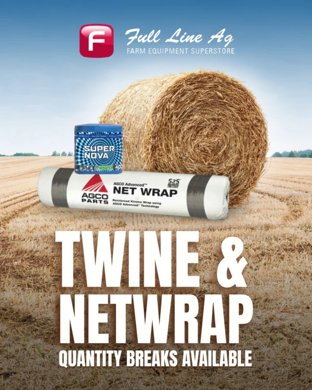 June parts specials at Full Line Ag ⚙🔧

Our twine and netwrap quantity breaks are back, as well as 10% off windshield washer fluid all June long!

Stop in and stock up today! 💪

#fulllineag #agriculture #saskag #twineandnetwrap #windshieldwasherfluid #saskequipmentdealer #partsspecials #saskproducers #agparts #modernfarming #2026farming