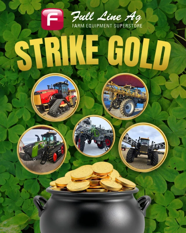 Happy St. Patrick's Day! ☘🎉

Looking to strike gold on a new-to-you sprayer? Or how about on a unit that packs some serious horsepower?  We've got an A+ selection of high-horsepower tractors and previously-owned sprayers ready to join your operation!

With lots of financing options available, we're here to work with you to find the best fit for your operation! Call today! 📱

#fulllineag #modernfarming #sask #sasklocalbusiness #agequipmentdealership #SaskAg #saskequipmentdealer #saskatchewanagriculture #farmequipment #saskproducers #farmerlife #prairieag
