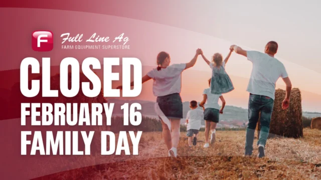 Full Line Ag will be closed Monday, February 16th, for Family Day! 📅

We're hitting pause to spend some time with those who matter the most ❤

We hope you have a happy and safe long weekend!

#fulllineag #WesternCanadaAg #ag #saskatchewan #saskfarming #saskequipmentdealer #modernfarming #sasklocalbusiness #FarmEquipment